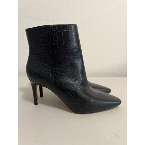 Vince Camuto Allost 9M/40 Leather Upper Croc Printed Bootie Side Zip Entry NWOB - Picture 5 of 8